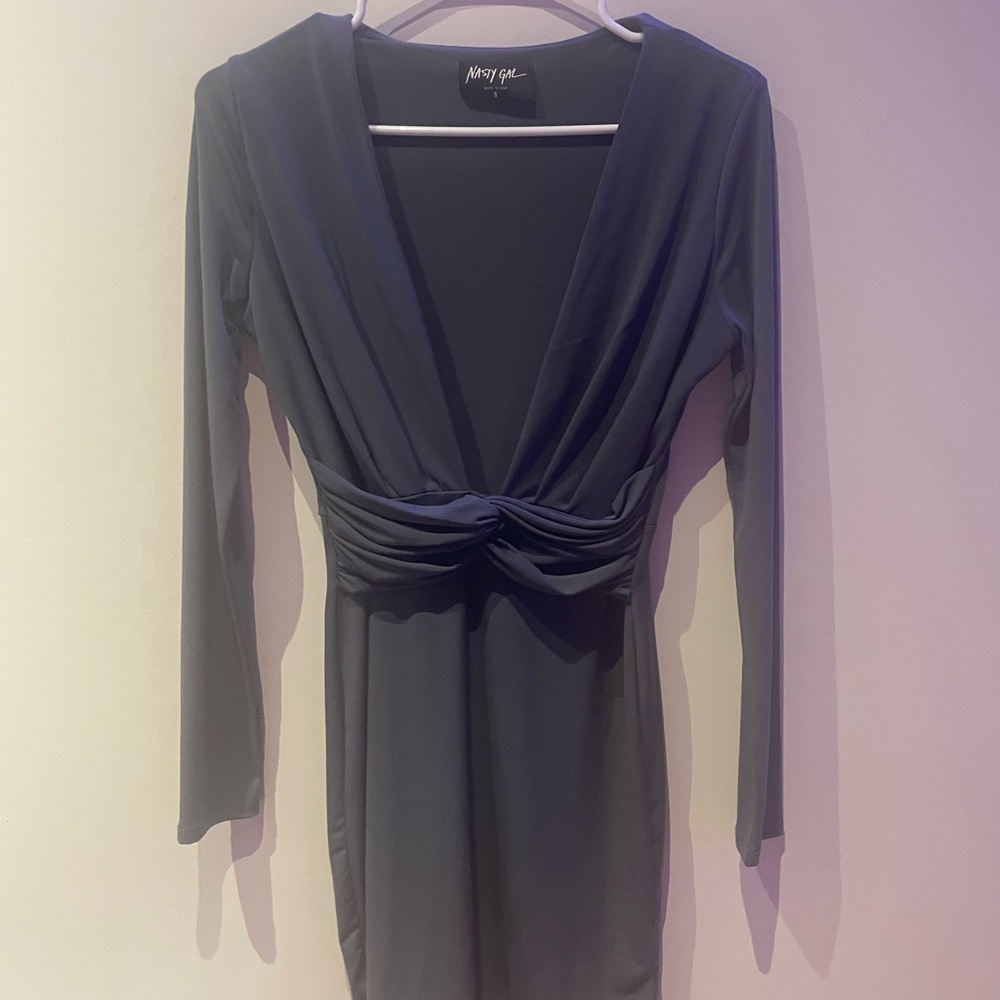 Deep plunge mini dress